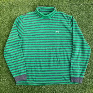 Stussy Men's Classic Logo Striped Turtleneck